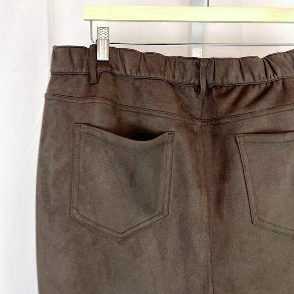 J. JILL  18 Taylor Luxe Faux Suede Ankle Pants Straight Leg Zip Fly Mocha Brown - Picture 7 of 11